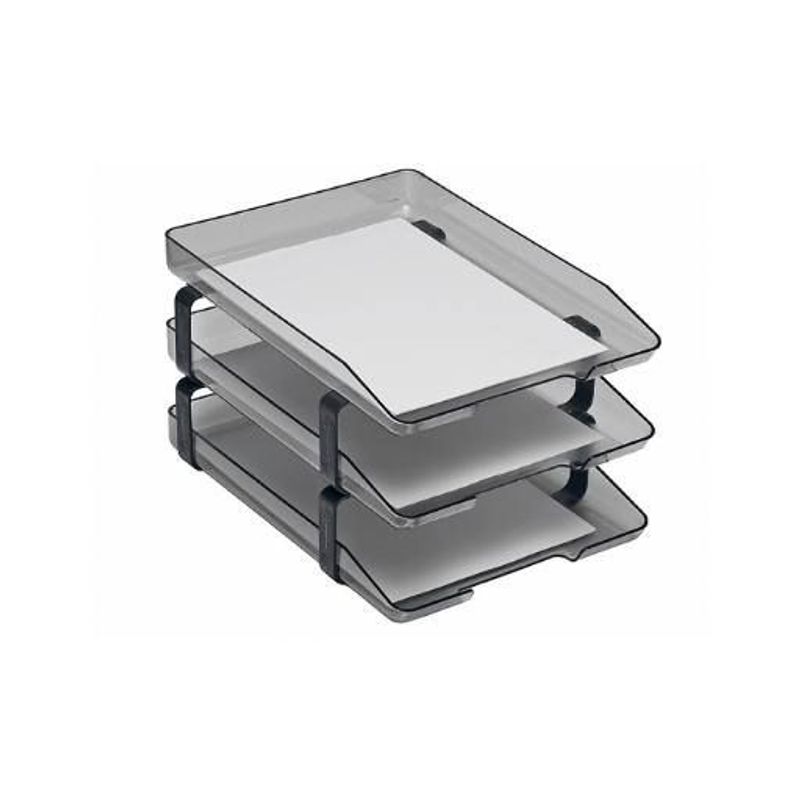 Papeleira De Acrílico Tripla Fixa Cristal - Acrimet