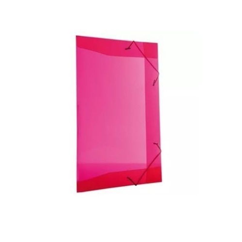 Pasta Transparente Aba/Elástico Vermelha - Polibras