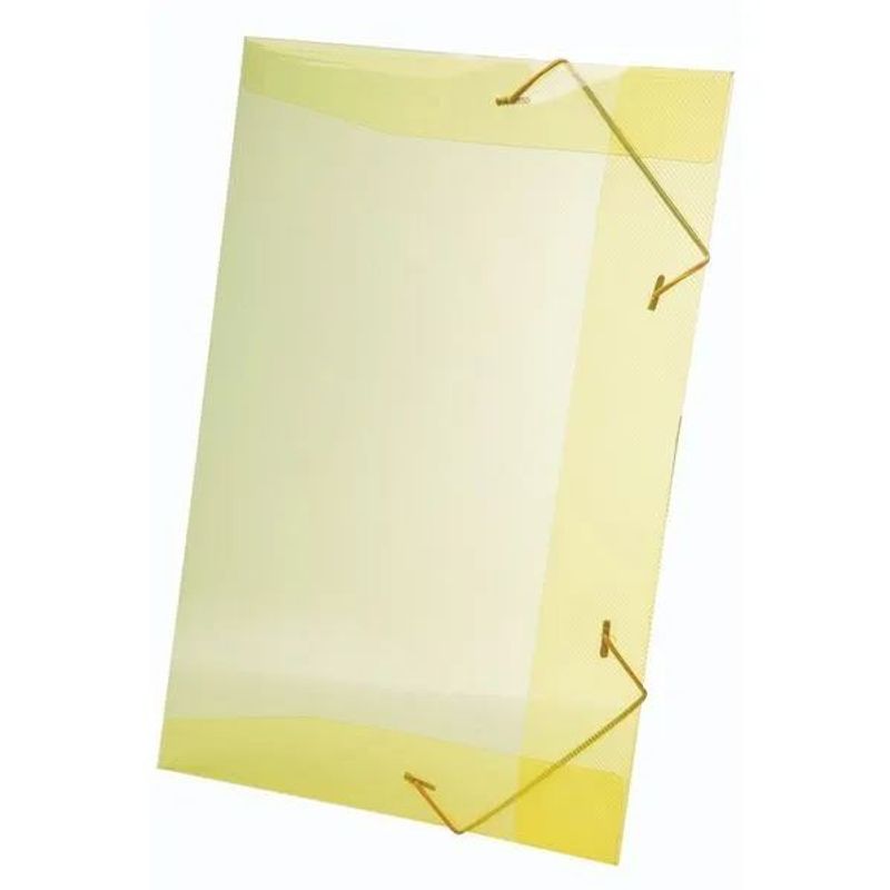 Pasta Transparente com Aba e Elástico Ofício Linha Amarela - Dello