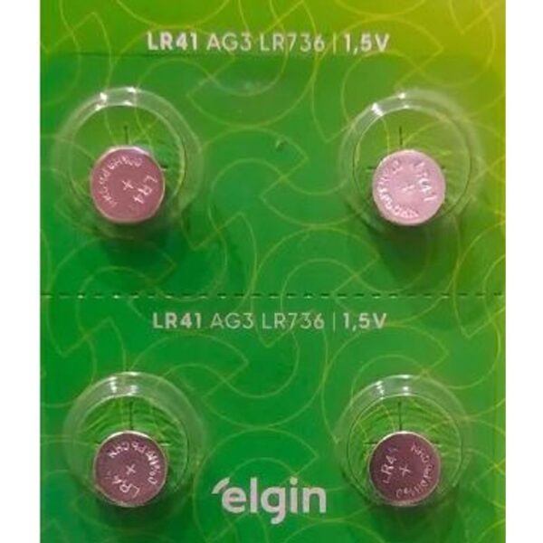 Bateria LR41 1,5V com 10 Unidades - Elgin - Imagem 2