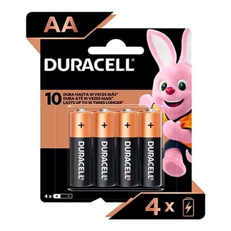Pilha Alcalina Pequena AA com 4 Unidades - Duracell