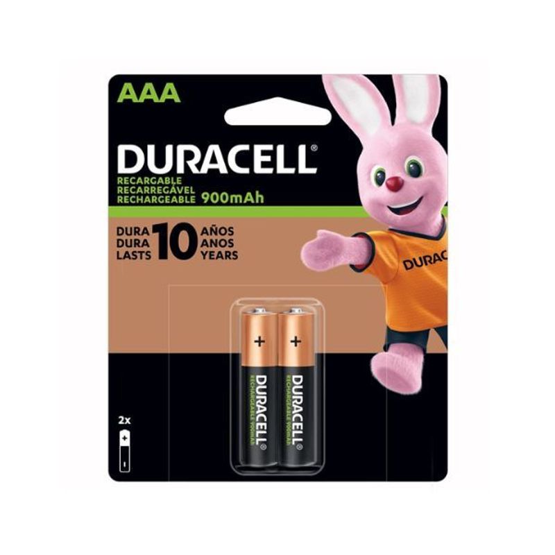 Pilha Recarregável AAA 900mAh com 2 Unidades - Duracell
