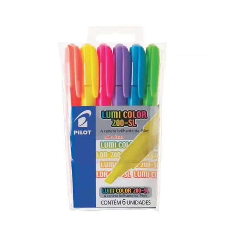 Pincel Marca Texto 6 Cores Lumicolor 200 - Pilot