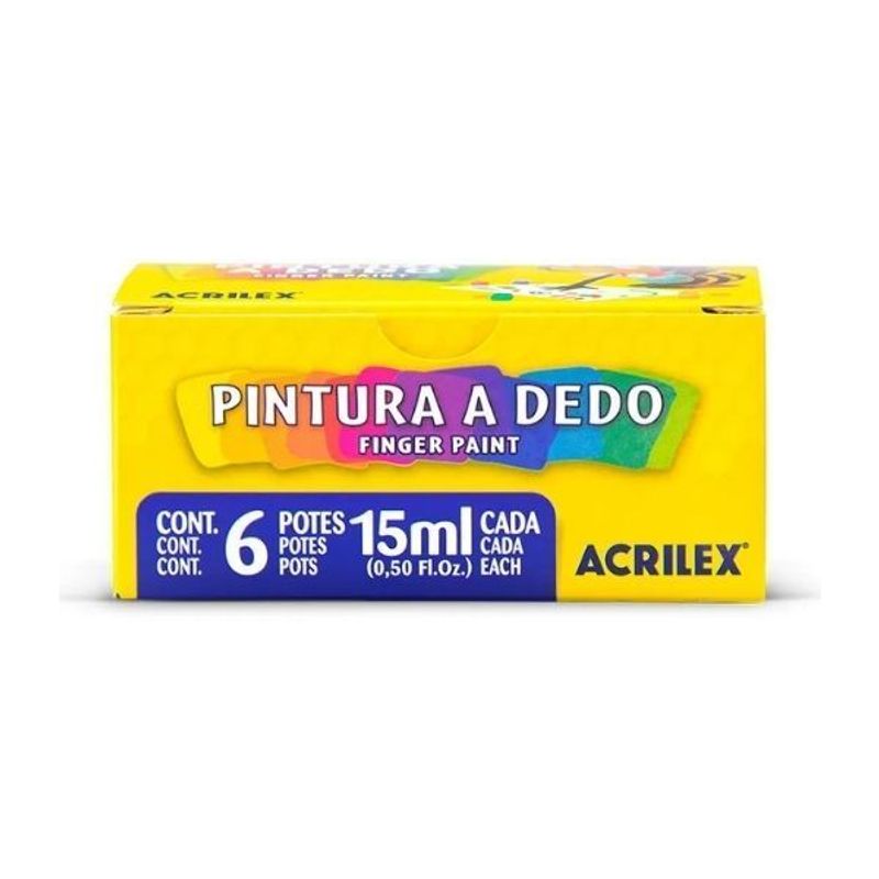 Pintura a Dedo Acrilex 6 Cores 15ml