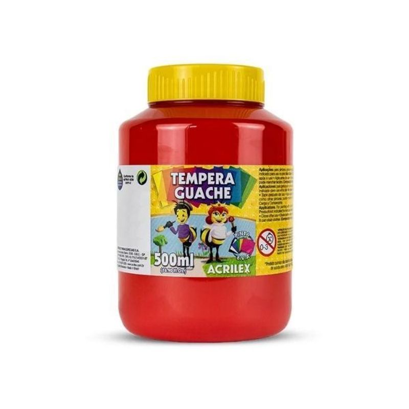Tinta Guache Acrilex 500ml Vermelho