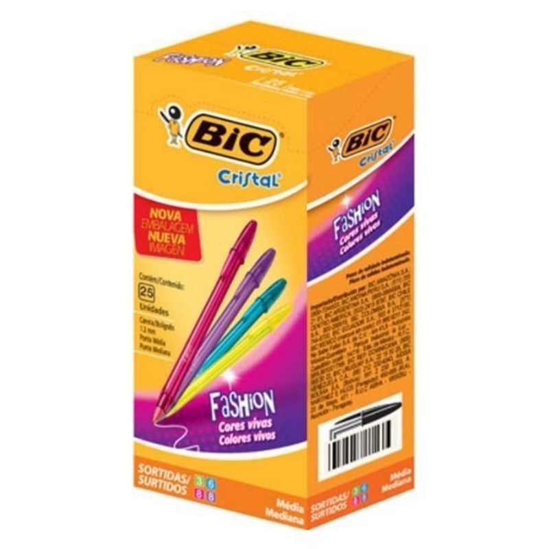 Caneta Esferográfica Cristal Fashion 1.2 - 25 Unidades Bic