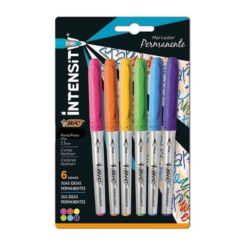 Pincel Multiuso Bic Intensity com 6 Cores