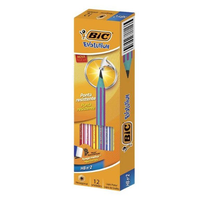 Lápis Preto 2 Evolution Pijama 12 unidades - Bic