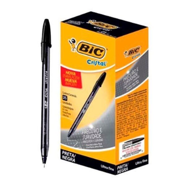 Caneta Esf.Bic Needle(Ultra Fine)Preta 25Un