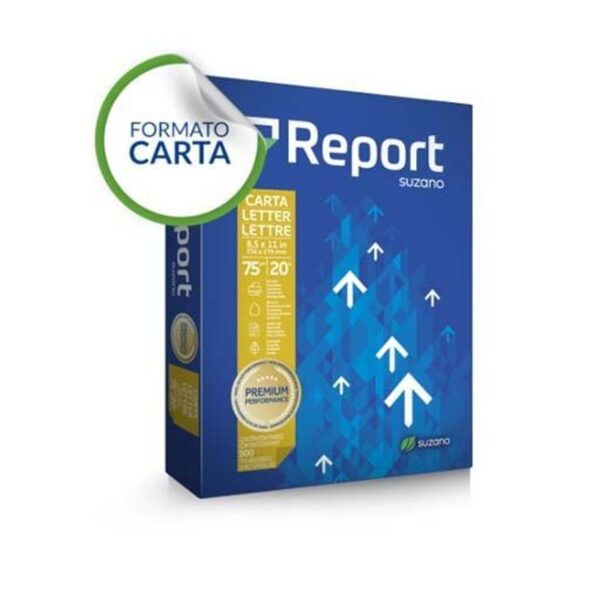 Papel Sulfite Carta 75g Branco Report 500 Folhas