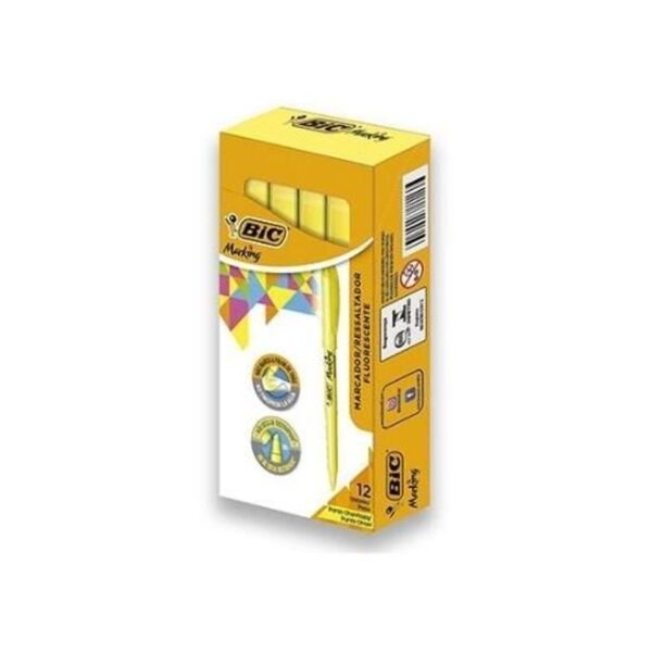 Pincel Marca Texto Amarelo Brite Line 12Un