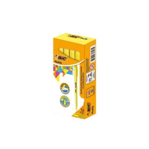 Marca Texto Brite Line Amarelo Pastel - 12 Unidades