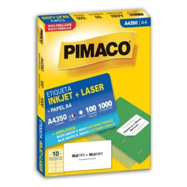 Etiqueta Laser A4350 com 1.000 Unidades - Pimaco